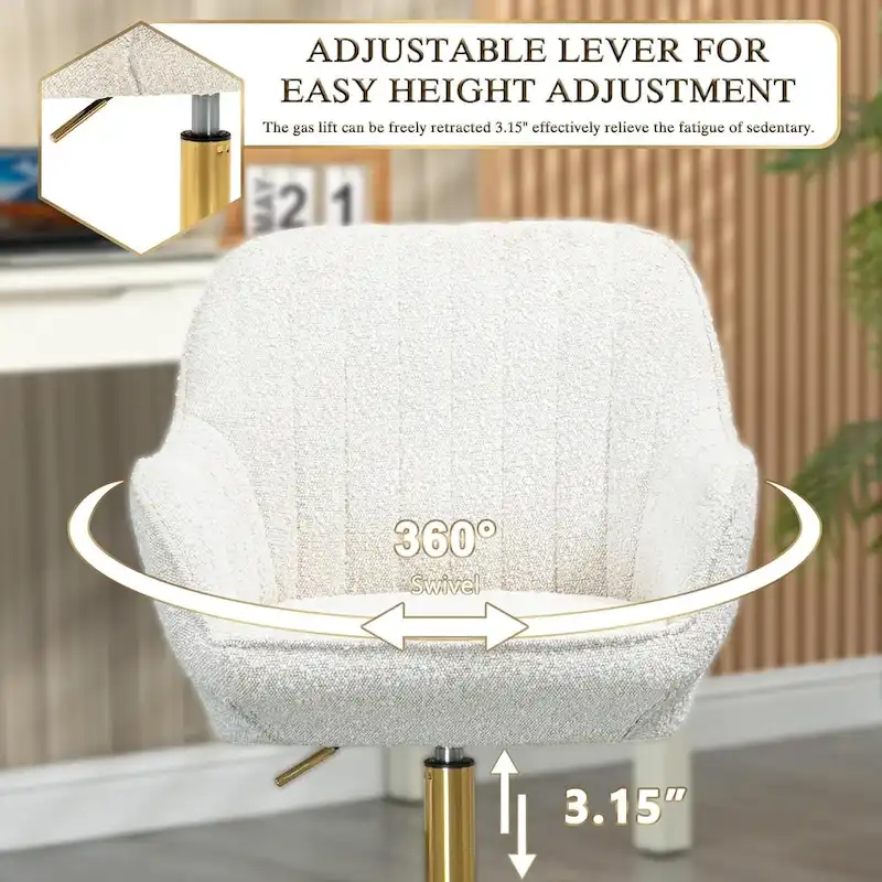 Howtai Swivel Home Office Chair with Rollers