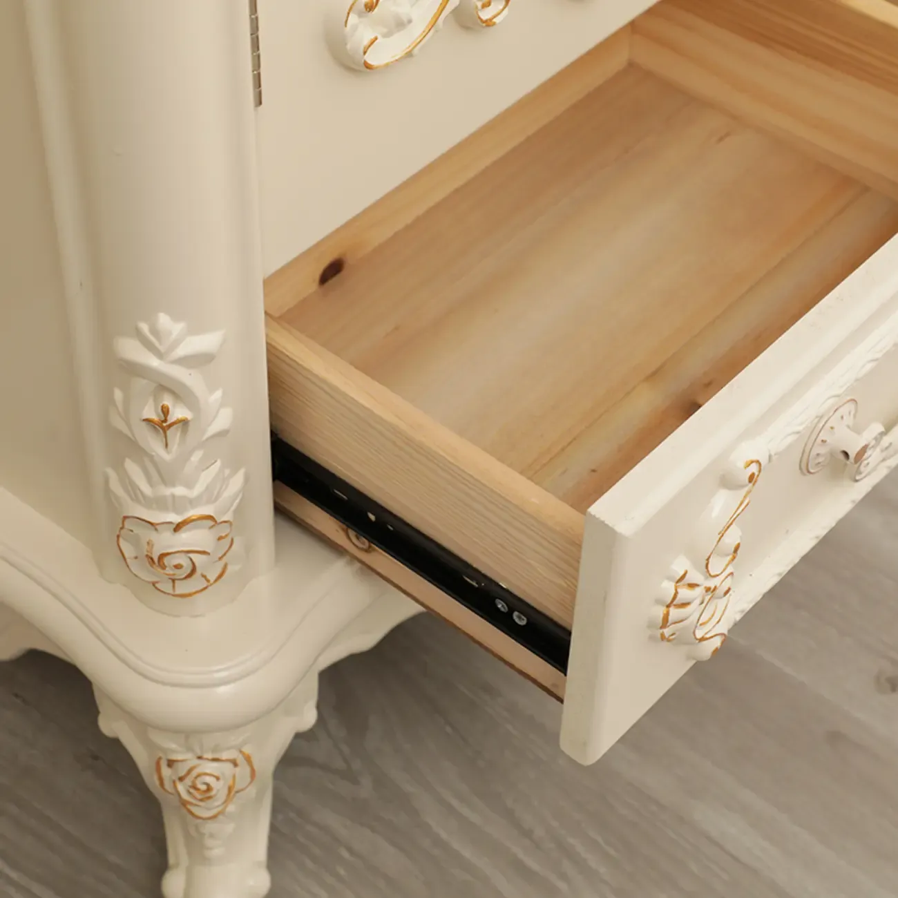 Scandinavian Wooden 2-Drawer Standard Curio Cabinet