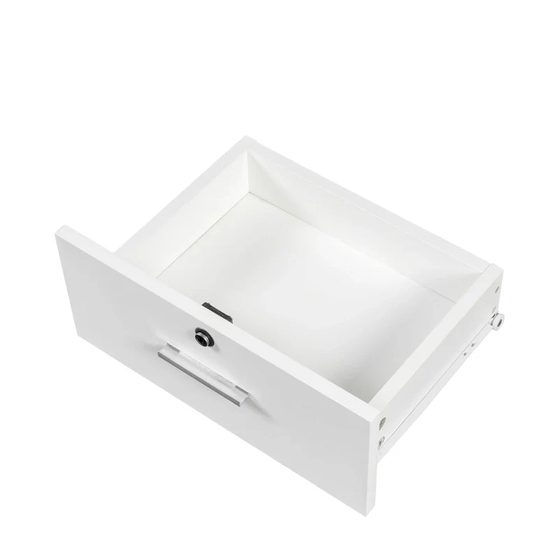 White Wood Hair Styling Desk with Storage – Single User