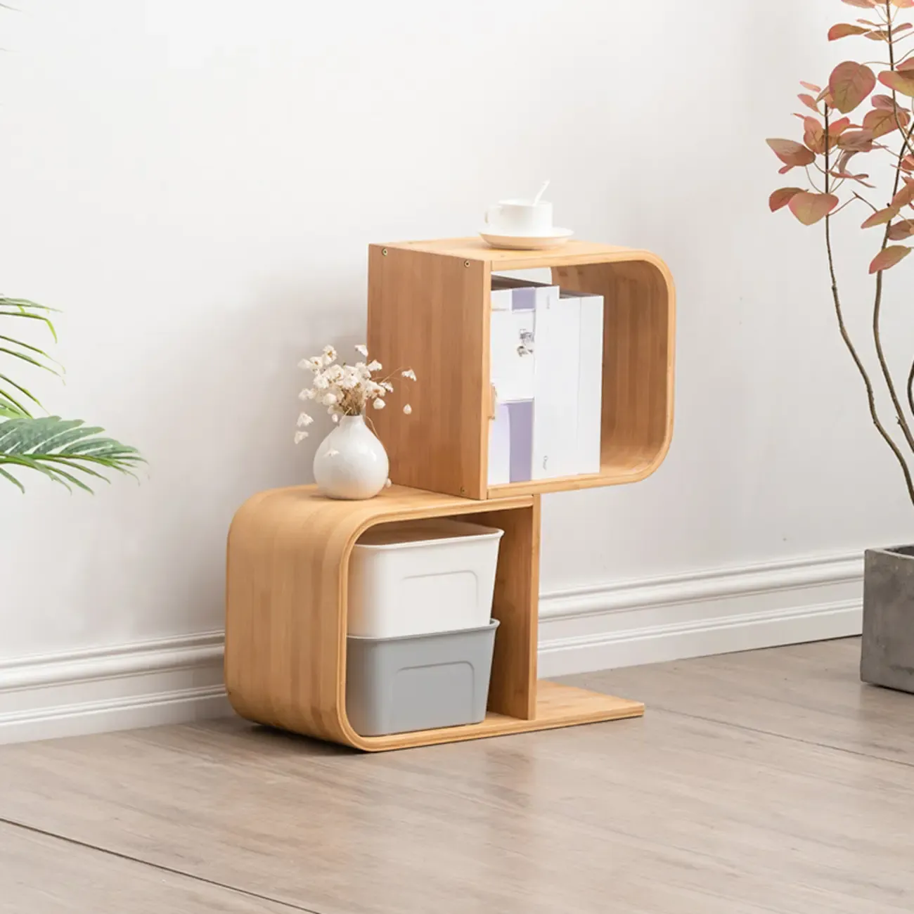 Modern Geometric Open Cube Artistic Oka Bookcase