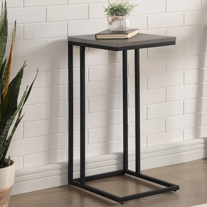 Rendrick Industrial 16-inch Steel C-shaped Side Table