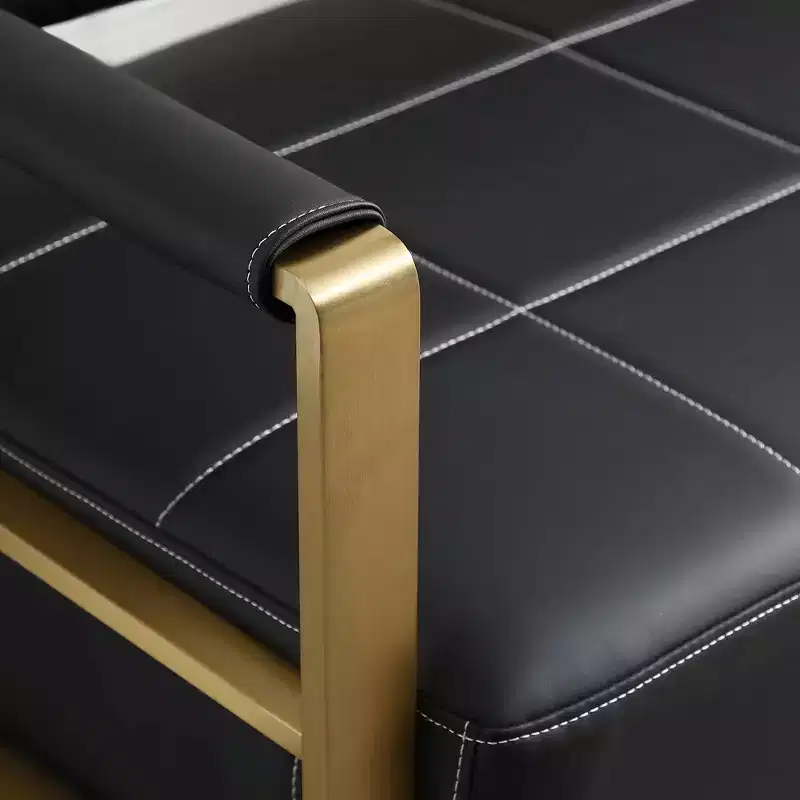 57.9 W Loveseat Sofa, 2 Seat Couch With Metal Armrests, Wide Thick Backrest, High-density Foam Seat Padded, Accent Love Seats, Black