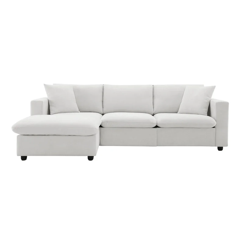 101  L-Shaped Cloud Sectional Sofa with Ottoman & Pocket Springs