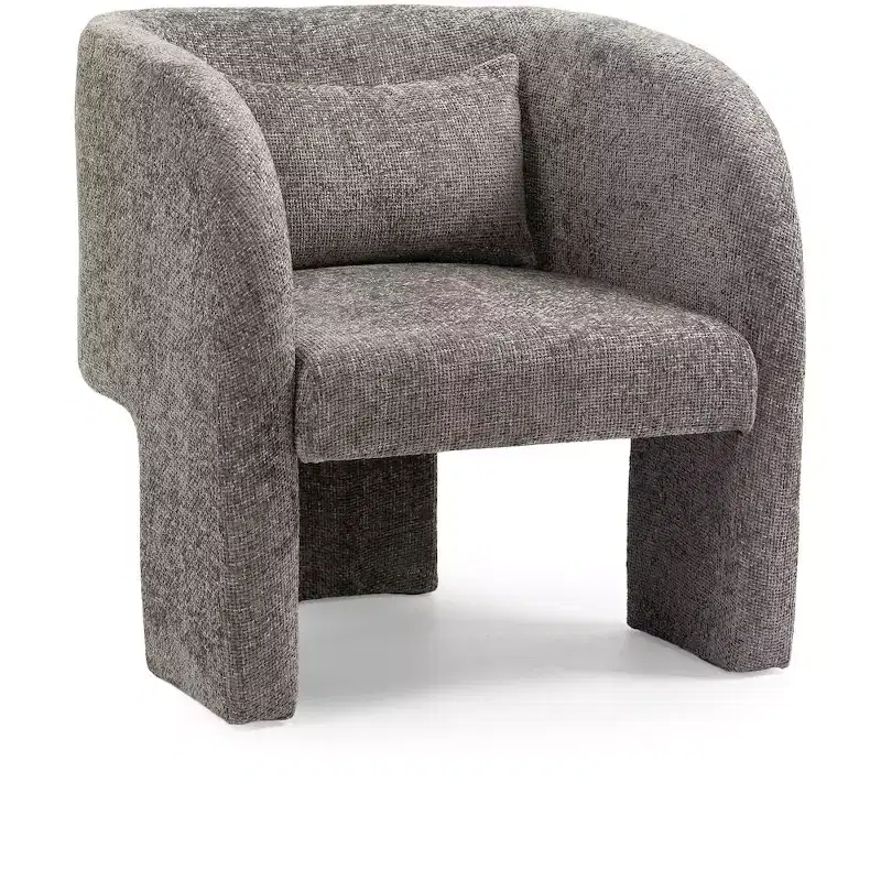 Grey / Navy Chenille Fabric Accent Chair with Arms – Seats 1