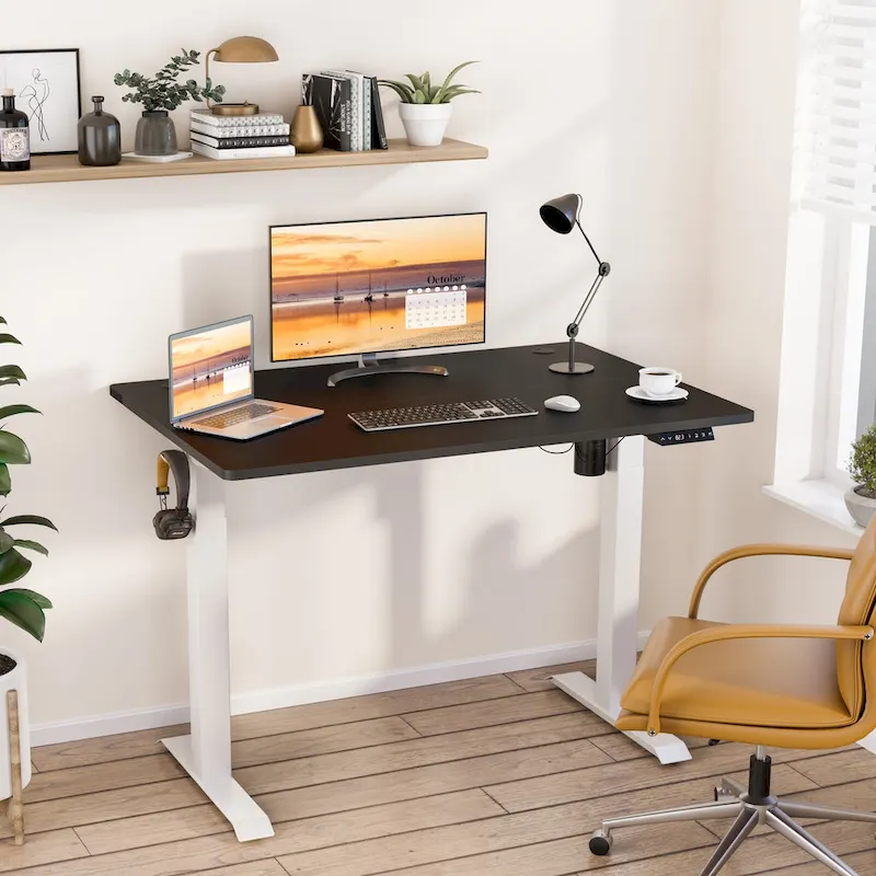 Futzca Height Adjustable Electric Standing Desk Sit Stand Computer Stand up Desk with Splice Board