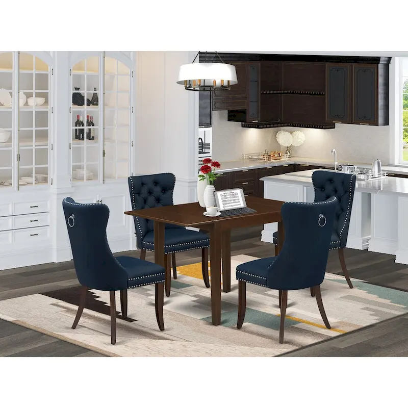 East West Furniture Kitchen Table Set Consists of a Rectangle Dining Table and Parson Chairs, Mahogany (Pieces Options)