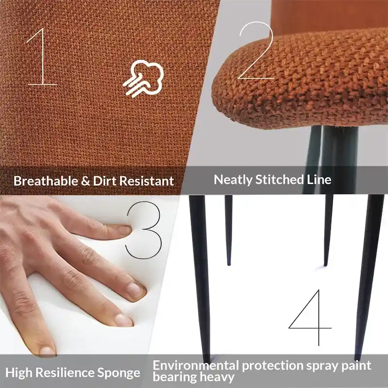 Modern Upholstered Dining Accent Chairs (Set of 4)