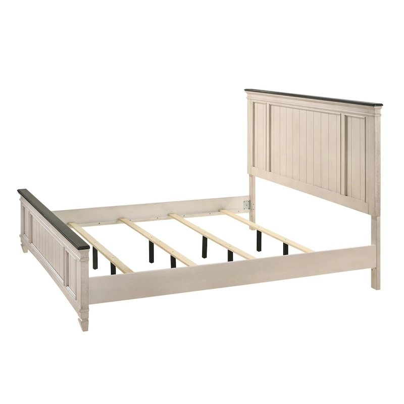 Roseanne 6 Piece Cream Brown Panel Bedroom Set