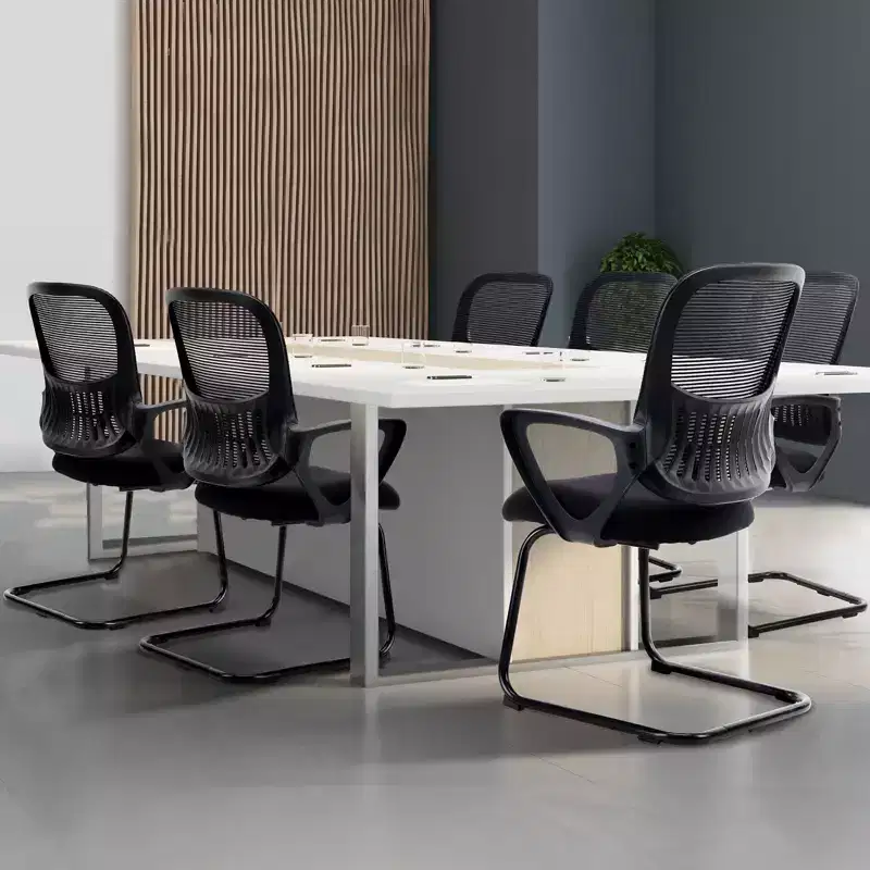 JIONJOY Office Desk Chair No Wheels Set of 4 | Black