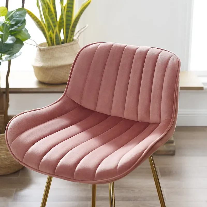 Modern Swivel Velvet Barstool