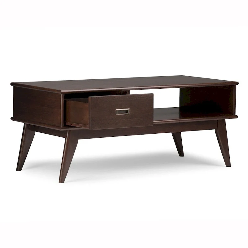 WYNDENHALL Tierney SOLID HARDWOOD 48 inch Wide Rectangle Mid Century Modern Coffee Table - 48 W x 22 D x 20 H