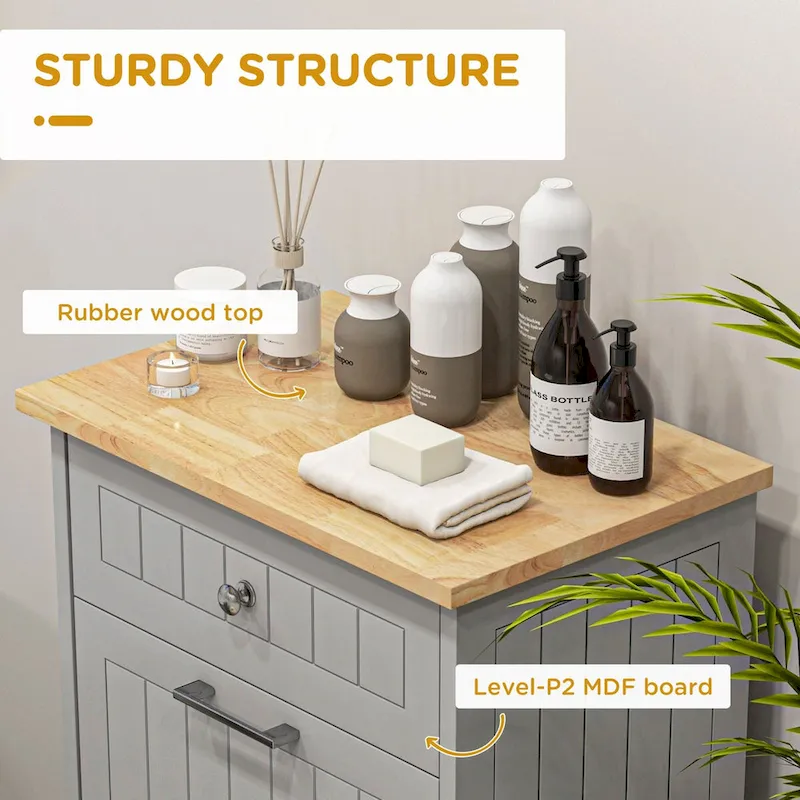 Kitchen Tilt Out Free Standing Recycling Cabinet Trash Can Holder