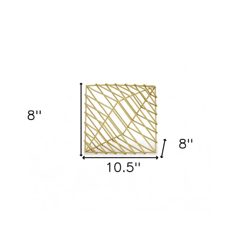 HomeRoots 8  Gold Cast Iron Modern Abstract Tabletop Sculpture - 10.5' X '8' X '8