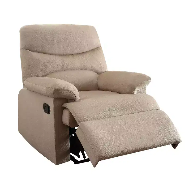 Okak Furry Elegant Accent Recliner Chair with Memory Foam Seating Latch Handle Modern Single Sofa for Living Room Bedroom Reading Room, Navy