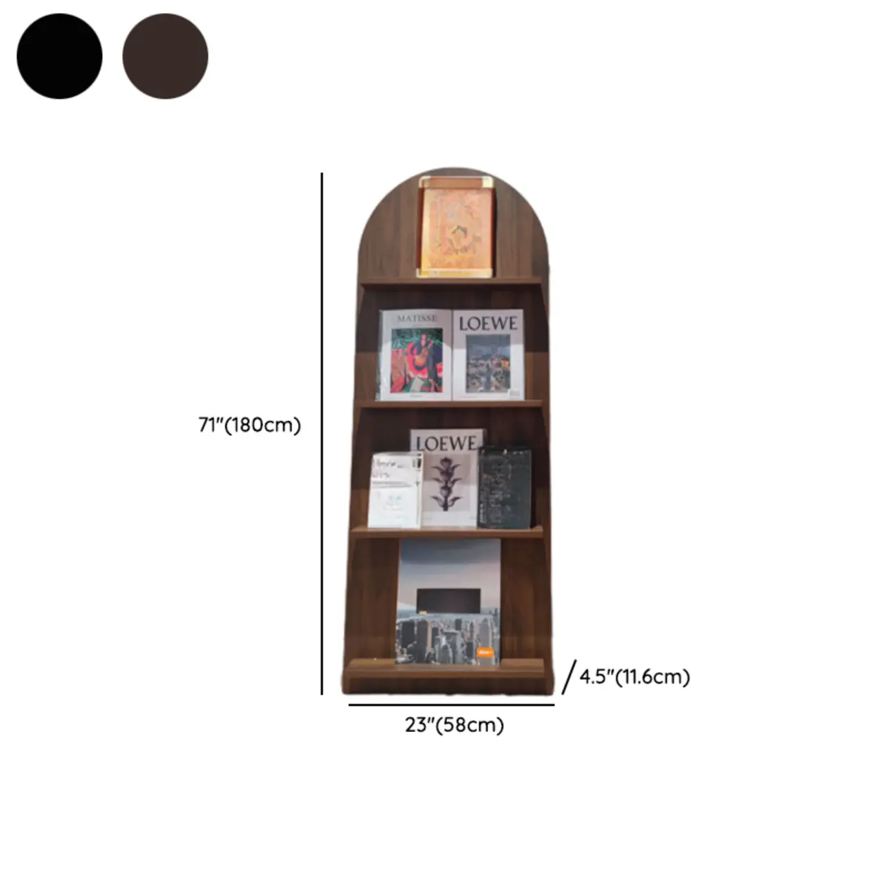 Modern Small Display Vertical Laminate Wood Bookcase