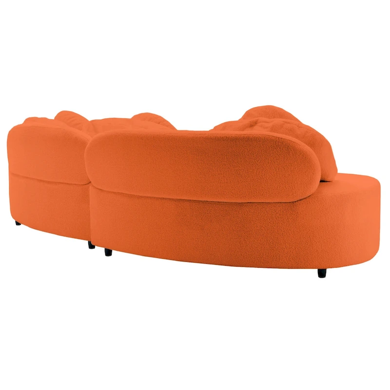103.5 Lamb Velvet Armless Sofa with 6 Pillows and Floating Design