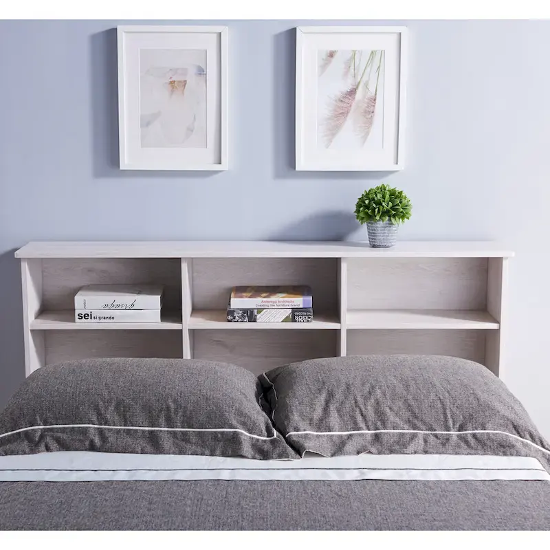 DH BASIC Transitional 6-Shelf Bookcase Headboard by Denhour