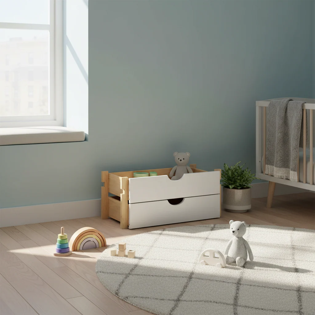 Solid Pine Wood Kitchen Pantry 2-Drawer Storage Kit – Black / Mocha / Teal Blue / Gray / White