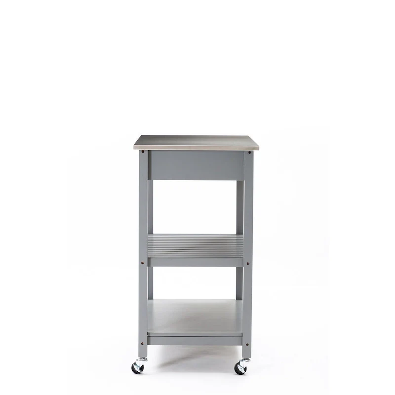 Holland Kitchen Cart With Stainless Steel Top