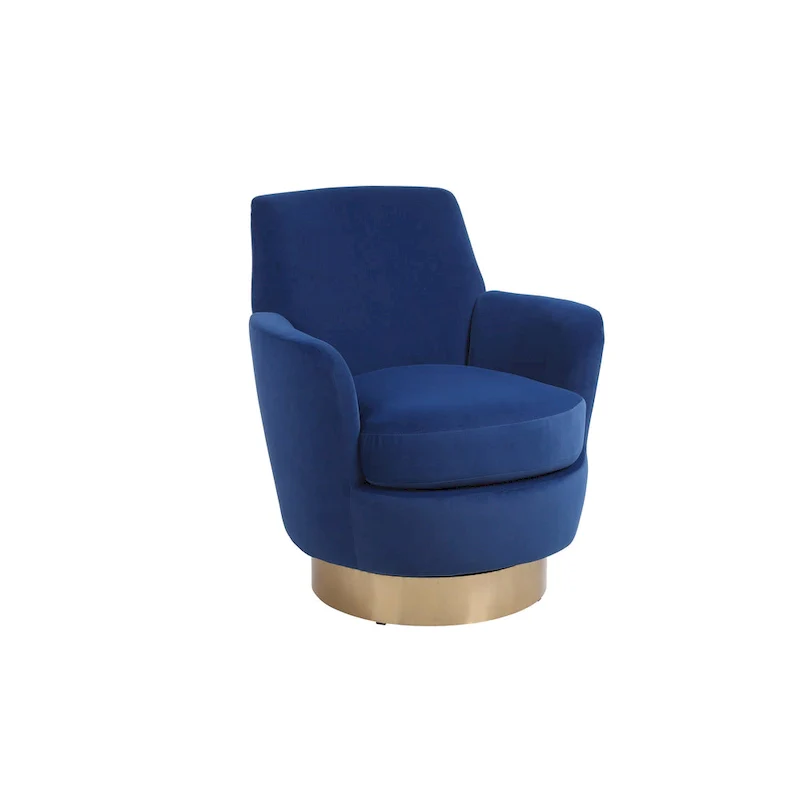 Velvet Soft Fabric Swivel Barrel Chair - 28.3 x 29.3 x 32.7