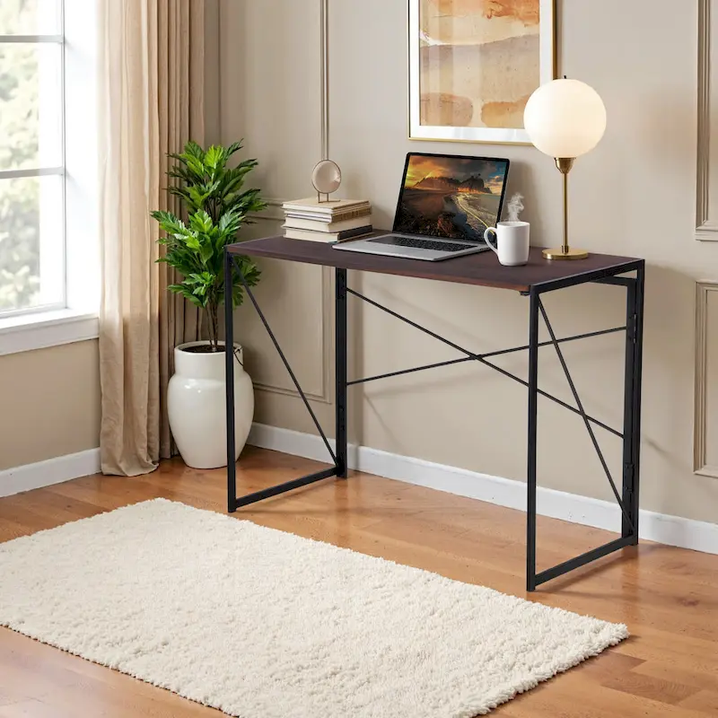 HomyLin 39 Simple Folding Study Writing Desk, No Assembly Required