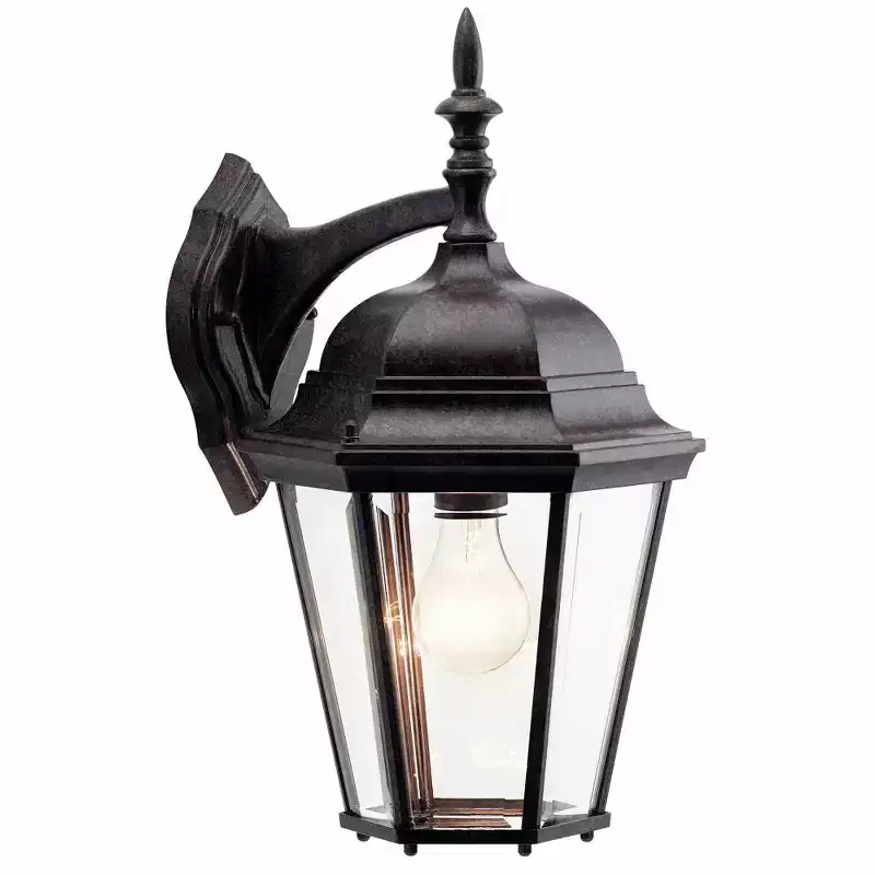 Madison 17 1 Light Wall Light with Clear Beveled Glass in Black