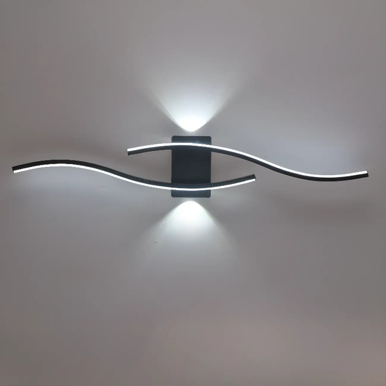 Modern Metal Dual Wave Linear LED Wall Sconce Dimmable