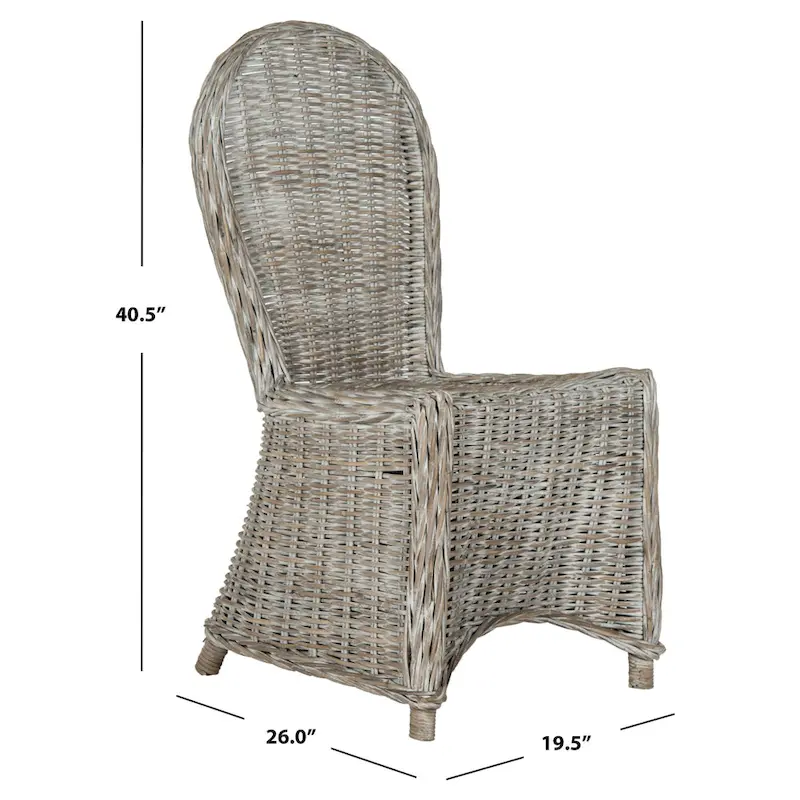 Manolica White Washed Dining Chair - 19.5 x 26 x 40.5