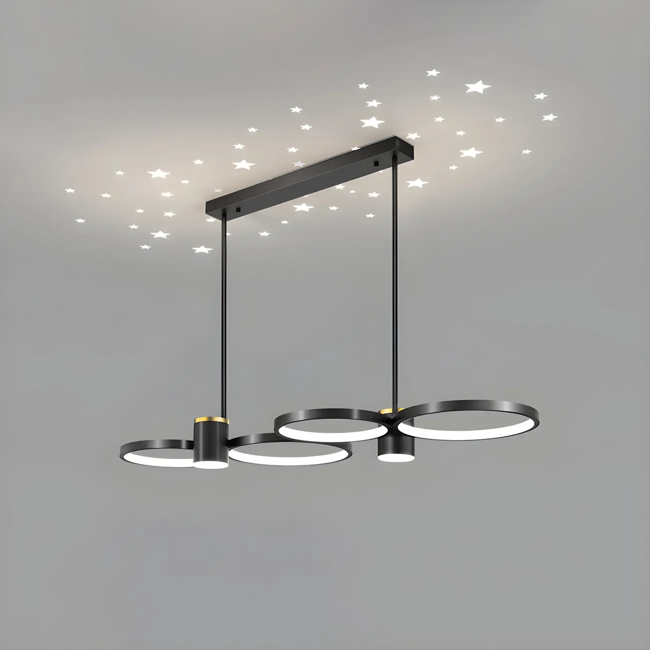 Modern Black Ring Dimming Pendant Light