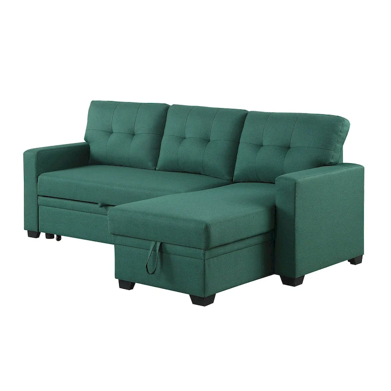 Upholstered Pull out Sectional Sofa with Chaise