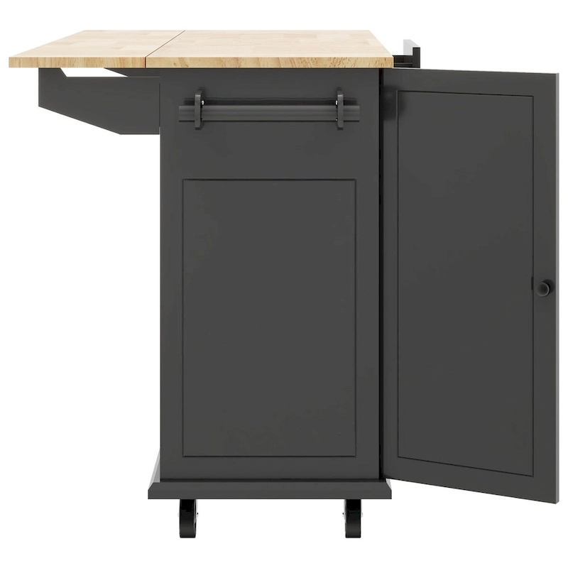 53.9 Kitchen Island Cart with Drop Leaf on Wheels