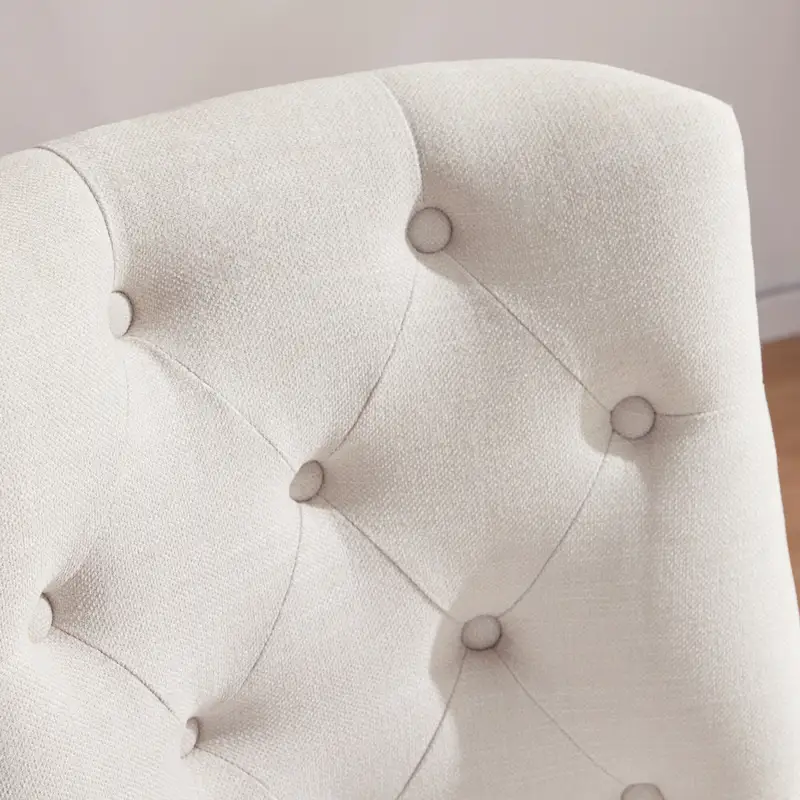 Home Computer Office Chair with Wheels Adjustable Height, Linen Fabric Upholstered Chair Swivel