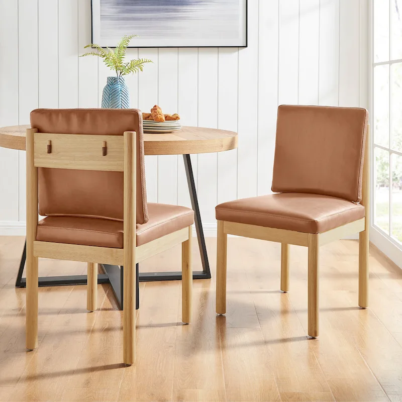 Melvin Faux Leather Dining Side Chair (Set of 2)