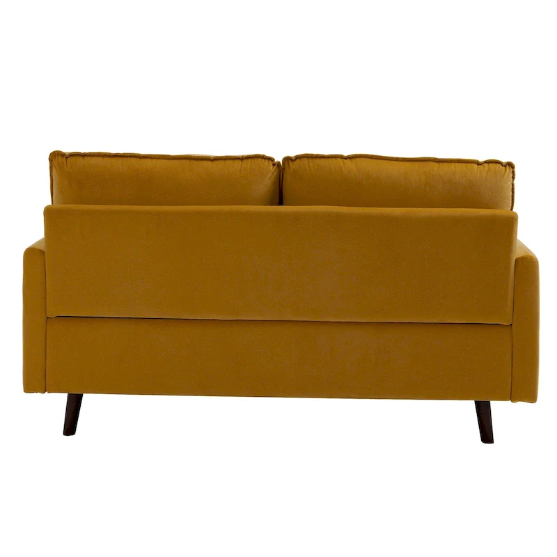 Modern Loveseat Velvet Wood Legs Sofa