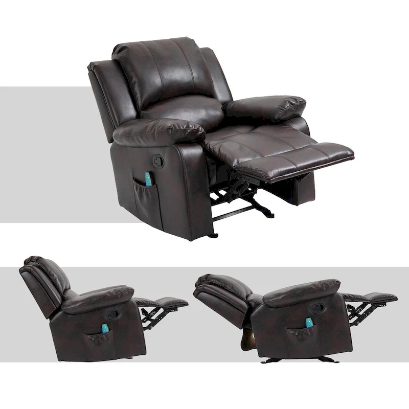 Clihome Faux Leather Recliner Chair with Massage