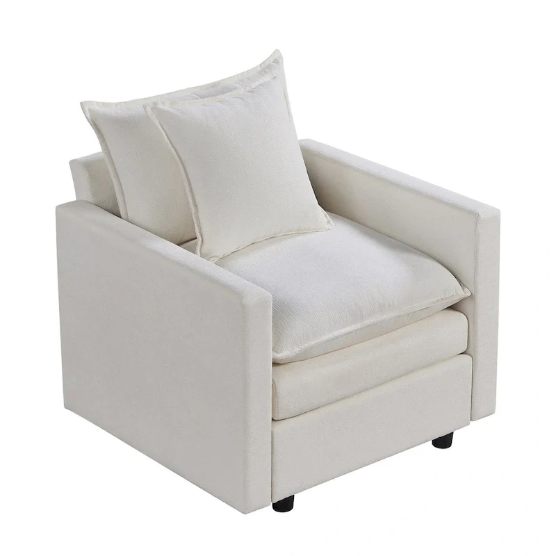 33.07  Upholstered Arm Chair with Solid Wood Frame