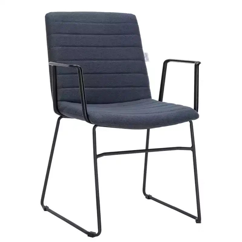 LeisureMod Ergonomic Office Chair Upholstered in Leather/Polyester with Powder-Coated Stainless Steel Frame Padded Seat and Back Zylar Collection