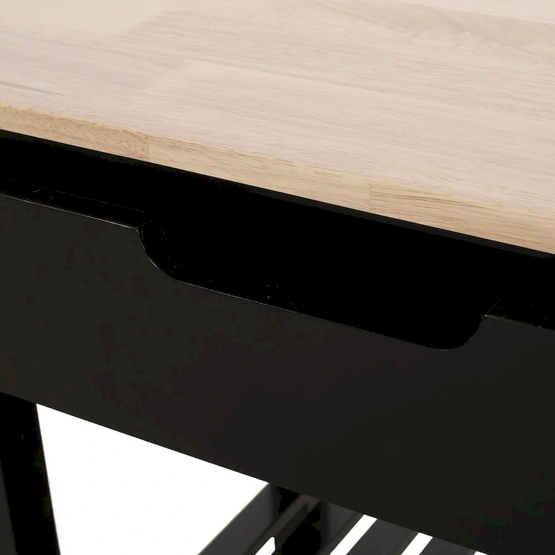 Compact Wooden Kitchen Cart with Wheels Shelves and Drawer by