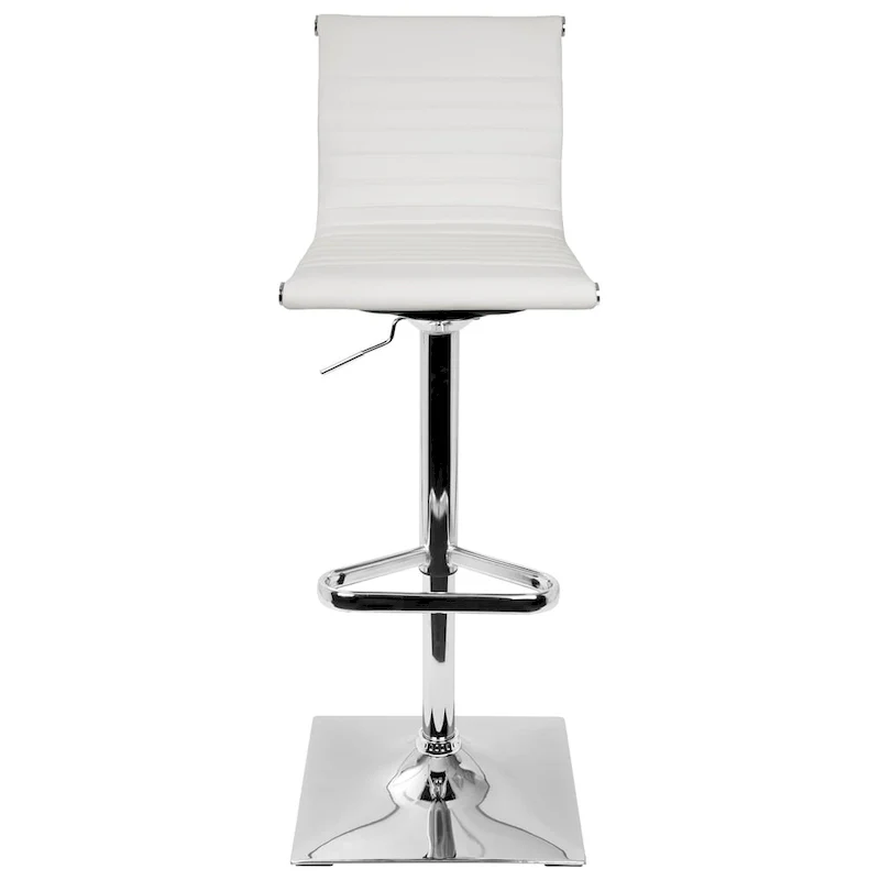 Black / White / Grey Adjustable Swivel Bar Stool, Faux Leather, Single Seat