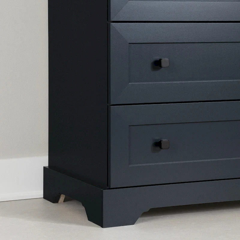 Blue / White / Oak Farmhouse 4-Drawer Chest for Kids