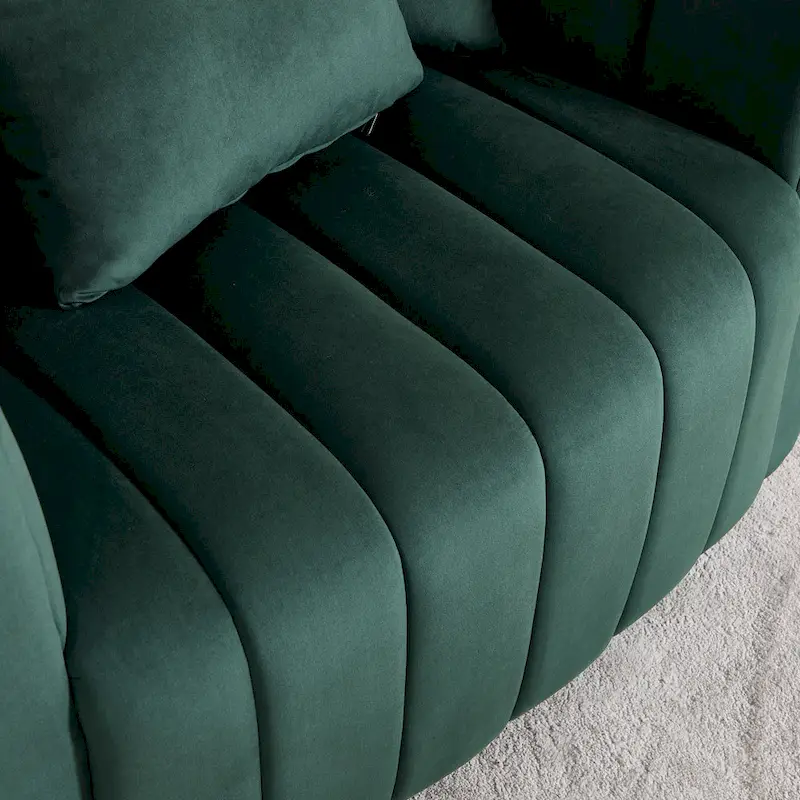 Modern Velvet Swivel Accent Chair,Sofa Chair with Pillows