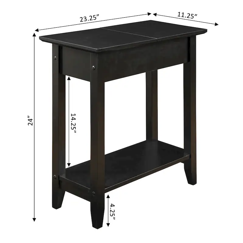 Flip Top End Table with Shelf