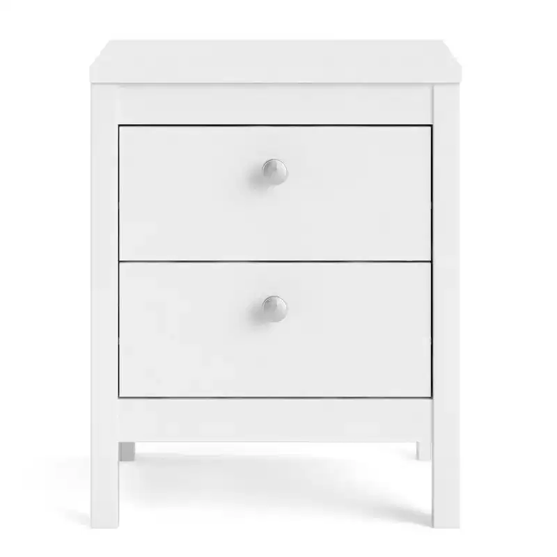 Tvilum, Madrid 2 Drawer Nightstand, White