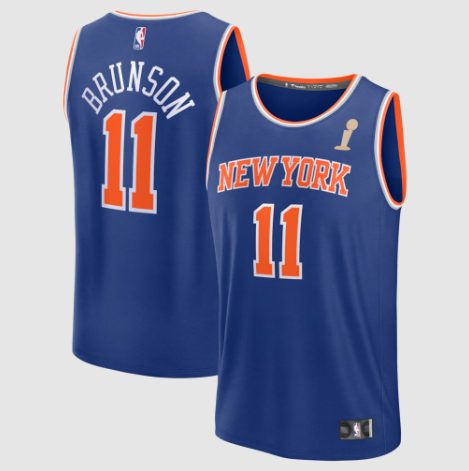 Jalen Brunson New York Knicks Fanatics 2026 Finals Champions Fast Break Replica Jersey - Icon Edition - Blue