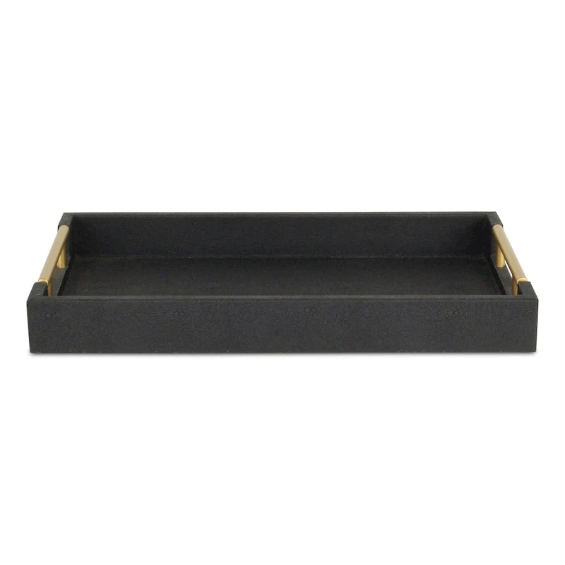 Lusan Faux Shagreen Tray with Handles