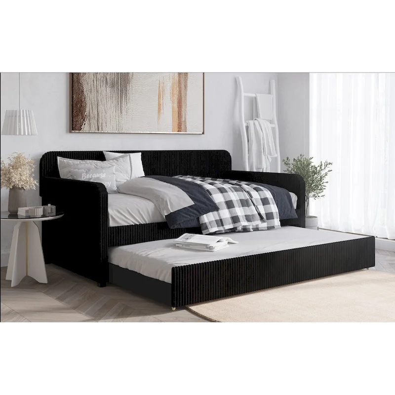 Melissa Twin Upholstered Daybed with Trundle