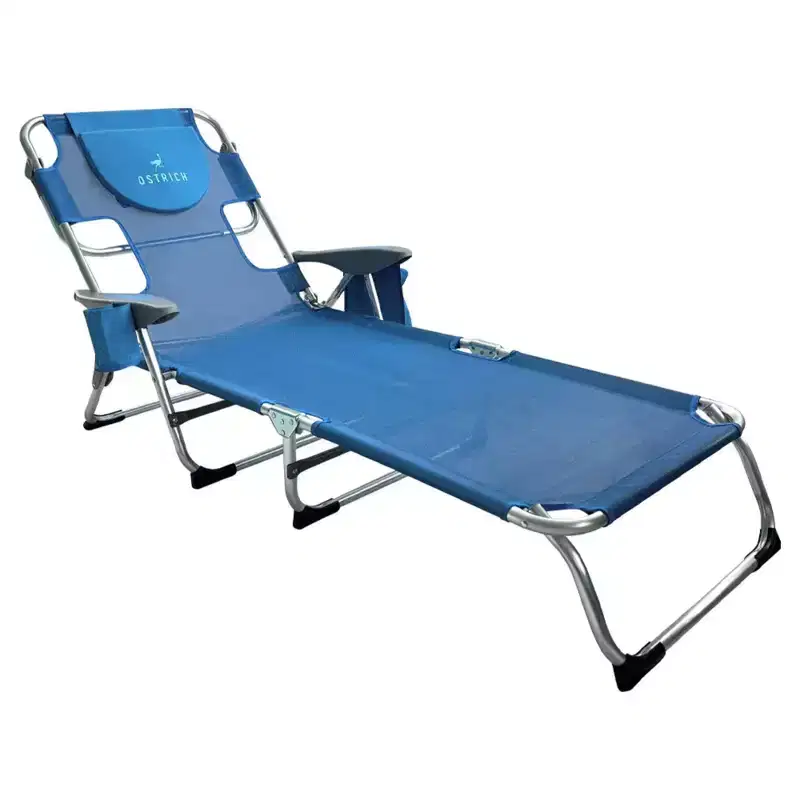 Ostrich The Margate Chaise Lounge, Facedown Pool Tanning Chair, Portable Outdoor Lounger for Beach and Camping, Breathable Mesh Fabric, Blue