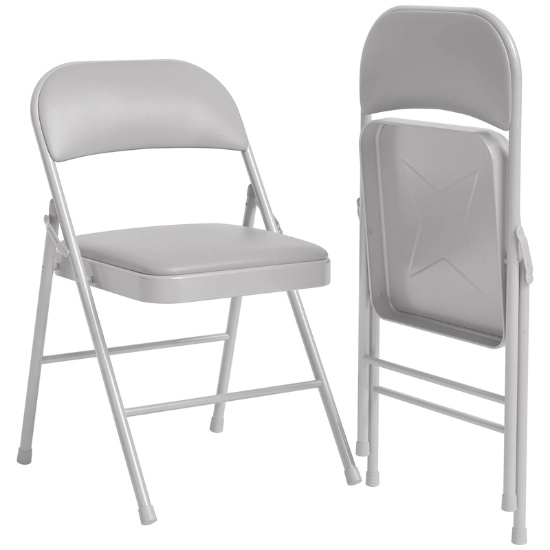 Folding Chairs 2/4 Pack With Padded Cushion and Back