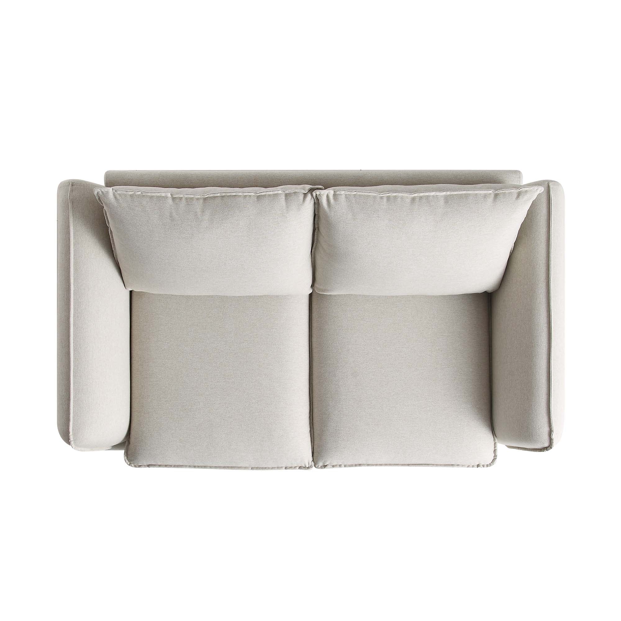 Oatmeal Fabric Sofa, 2-Seater