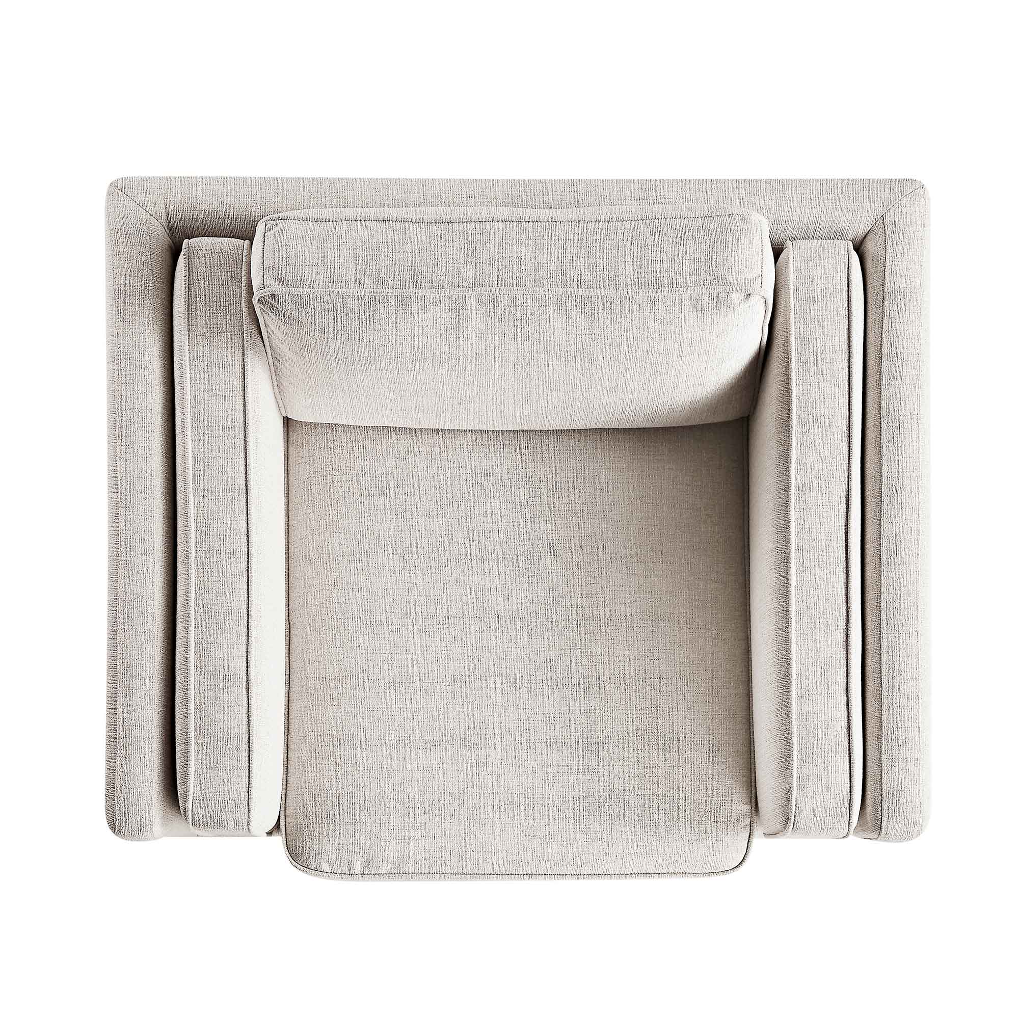 Oatmeal Fabric Sofa, 1-Seater